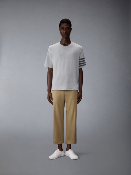 TEXTURED PIQUE 4-BAR TEE PALE GREY