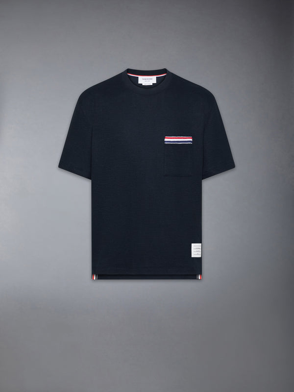 TEXTURED COTTON LINEN RWB EMBROIDERY TEE - featured image