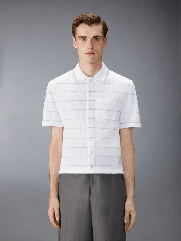 STRIPE WAFFLE SHORT SLEEVE SHIRT - image 1
