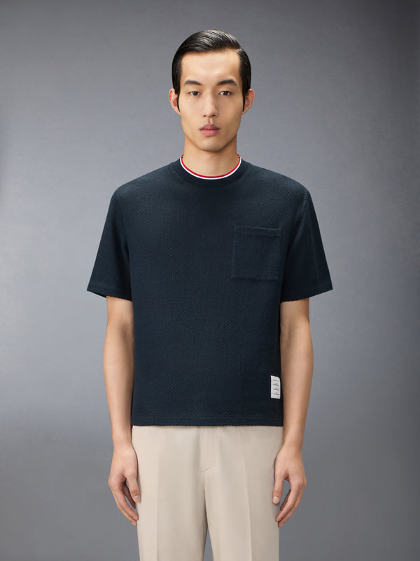 TEXTURED COTTON LINEN TEE - image 1