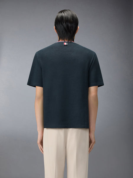 TEXTURED COTTON LINEN TEE ネイビー