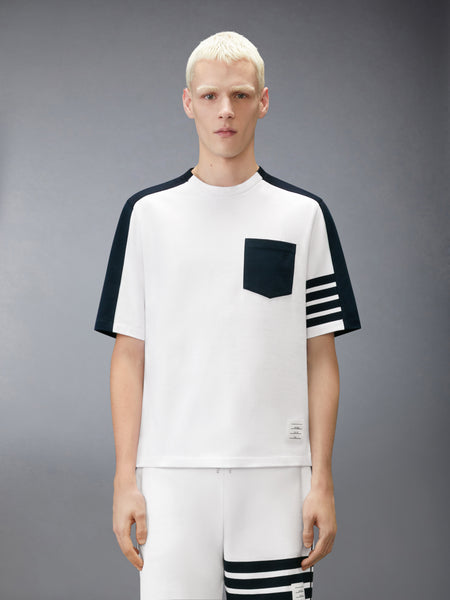 JERSEY 4-BAR COLORBLOCK OVERSIZED TEE WHITE