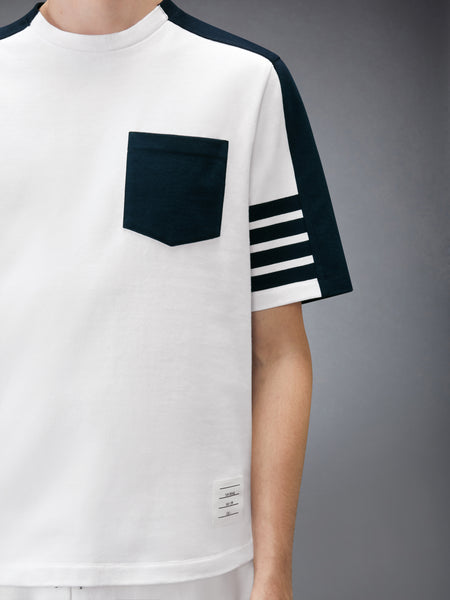 JERSEY 4-BAR COLORBLOCK OVERSIZED TEE WHITE