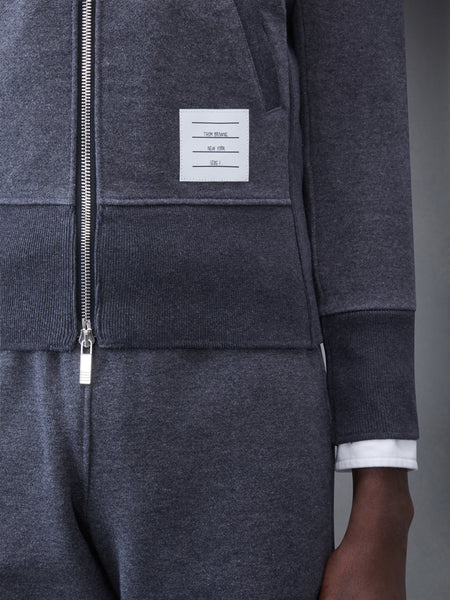 CLASSIC LOOPBACK 4-BAR ZIP UP HOODIE CHARCOAL
