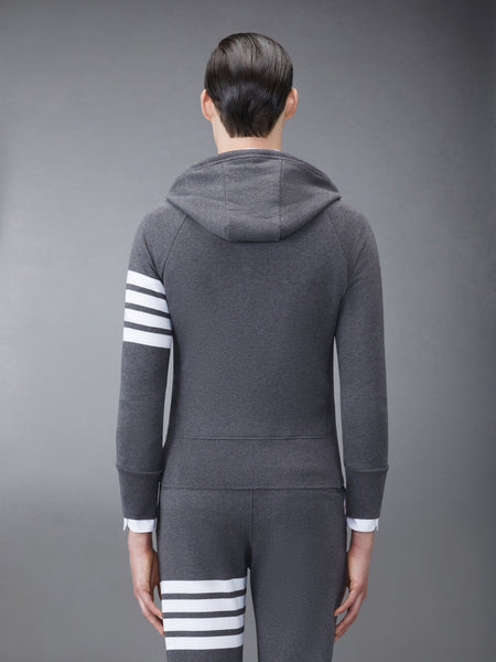 CLASSIC LOOPBACK 4-BAR ZIP UP HOODIE DARK GREY
