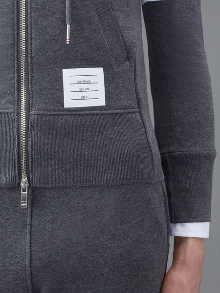 CLASSIC LOOPBACK 4-BAR ZIP UP HOODIE DARK GREY