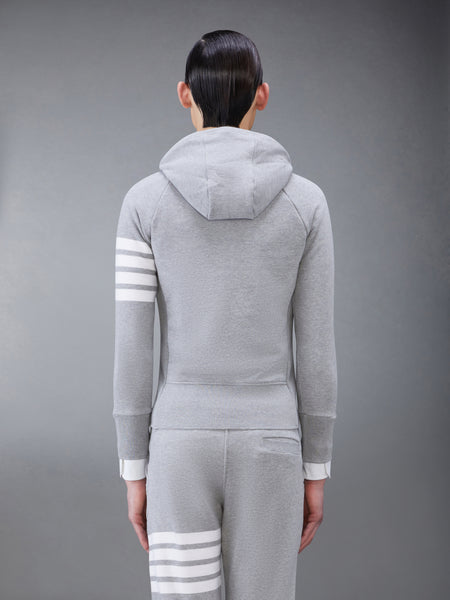 CLASSIC LOOPBACK 4-BAR ZIP UP HOODIE LIGHT GREY
