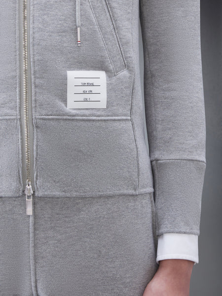 CLASSIC LOOPBACK 4-BAR ZIP UP HOODIE LIGHT GREY