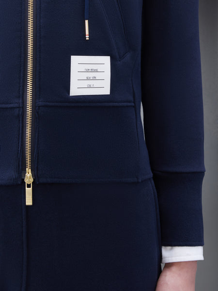 CLASSIC LOOPBACK 4-BAR ZIP UP HOODIE NAVY