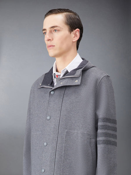 DOUBLE FACE TECH TWILL HOODED JACKET MED GREY