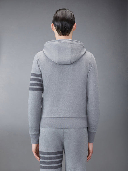CLASSIC LOOPBACK 4-BAR ZIP UP HOODIE MED GREY