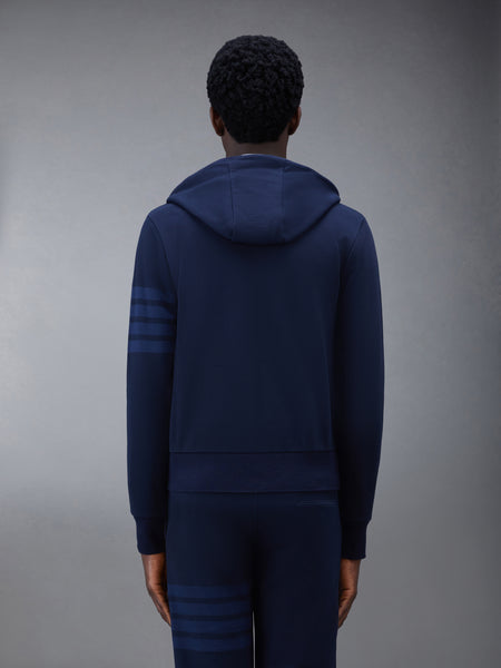 CLASSIC LOOPBACK 4-BAR ZIP UP HOODIE NAVY