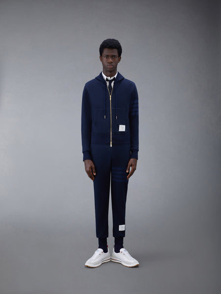CLASSIC LOOPBACK 4-BAR ZIP UP HOODIE NAVY