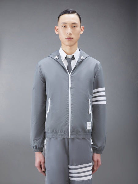 RIPSTOP MESH 4-BAR HOODED JACKET MED GREY