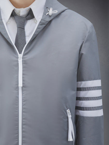 RIPSTOP MESH 4-BAR HOODED JACKET MED GREY