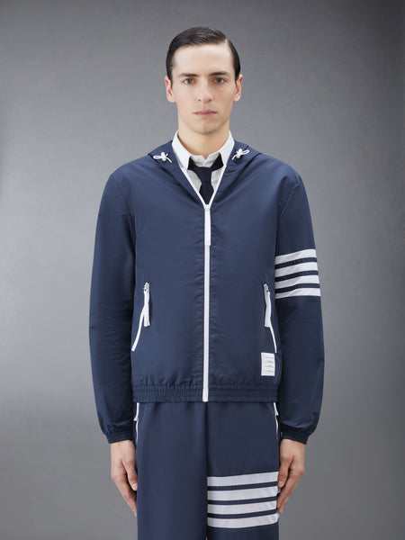 RIPSTOP MESH 4-BAR HOODED JACKET NAVY