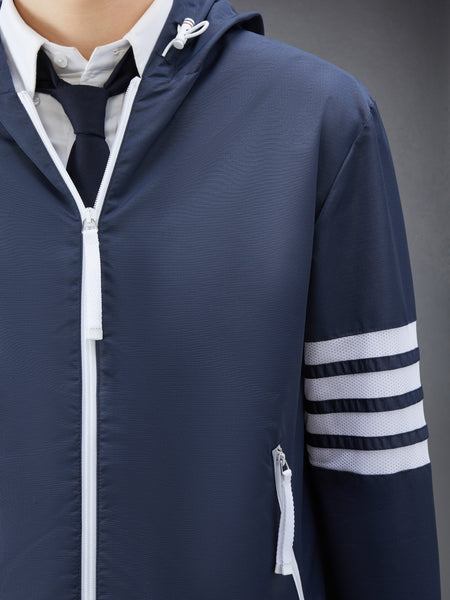 RIPSTOP MESH 4-BAR HOODED JACKET NAVY