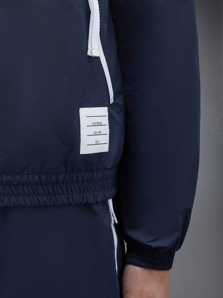 RIPSTOP MESH 4-BAR HOODED JACKET NAVY