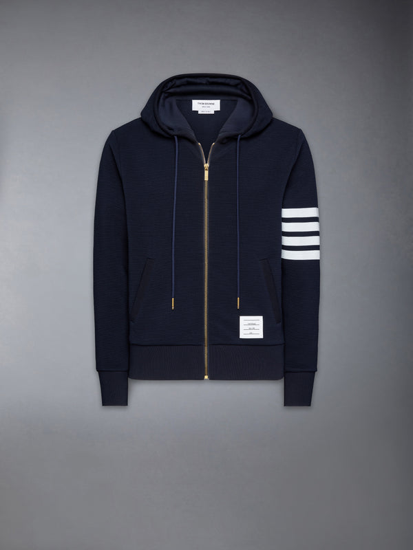 COTTON OTTOMAN 4-BAR ZIP HOODIE - featured image