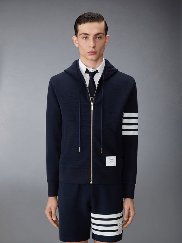 COTTON OTTOMAN 4-BAR ZIP HOODIE - image 1