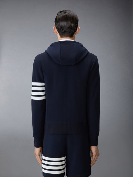 COTTON OTTOMAN 4-BAR ZIP HOODIE NAVY
