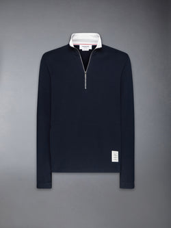LOOPBACK JERSEY 4-BAR HALF ZIP PULLOVER