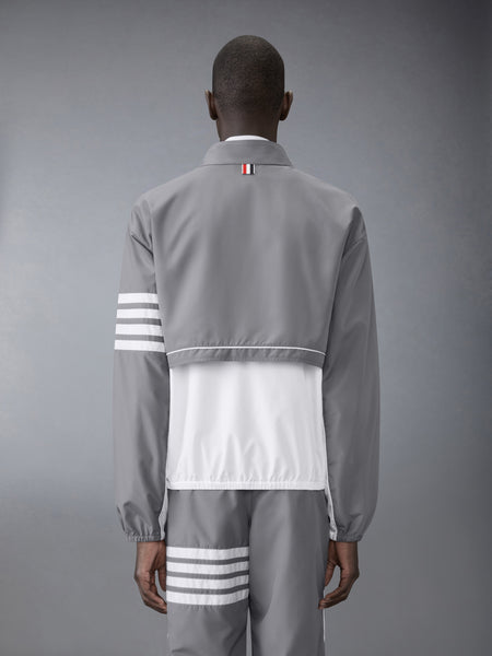 RIPSTOP 4-BAR COLOR BLOCK WINDBREAKER MED GREY