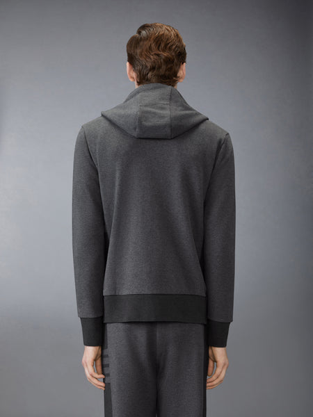LOOPBACK JERSEY 4-BAR ZIP UP HOODIE DARK GREY