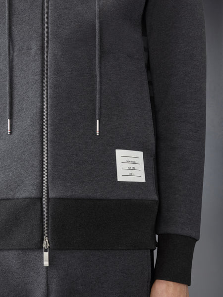 LOOPBACK JERSEY 4-BAR ZIP UP HOODIE DARK GREY