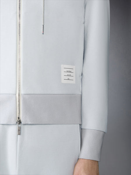 LOOPBACK JERSEY 4-BAR ZIP UP HOODIE PALE GREY