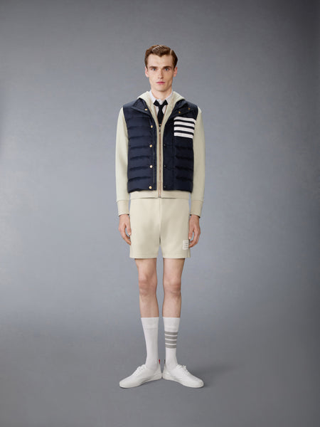 LOOPBACK JERSEY 4-BAR ZIP UP HOODIE BEIGE