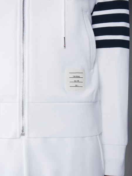 CLASSIC LOOPBACK 4-BAR ZIP UP HOODIE WHITE /NAVY