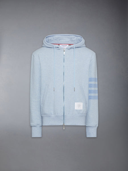 MELANGE BRUSHED LOOPBACK 4-BAR ZIP UP HOODIE LIGHT BLUE