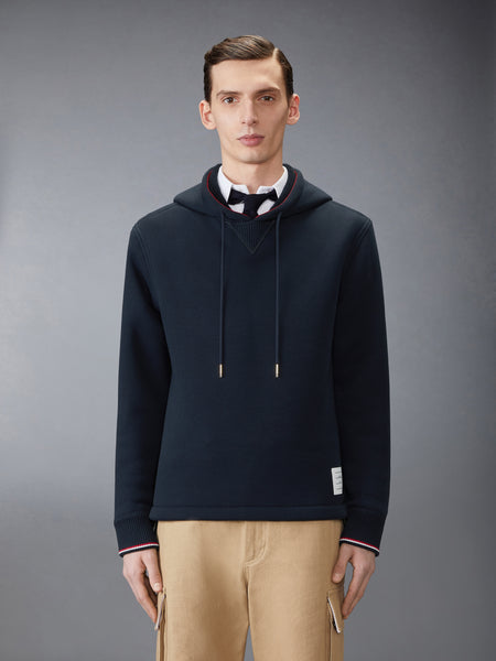 LOOPBACK OVERSIZED RWB STRIPE HOODIE NAVY