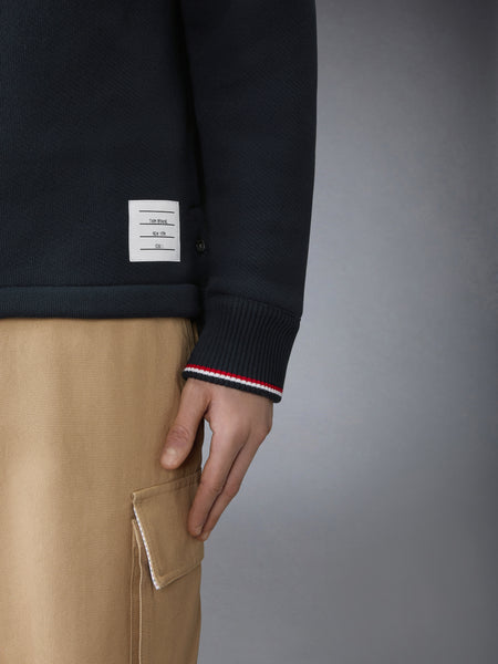 LOOPBACK OVERSIZED RWB STRIPE HOODIE NAVY