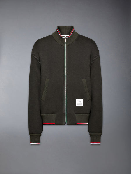 LOOPBACK OVERSIZED RWB STRIPE JACKET GREEN MELANGE