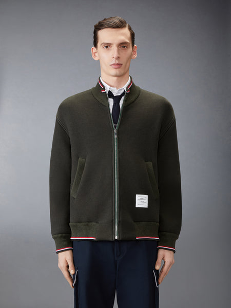 LOOPBACK OVERSIZED RWB STRIPE JACKET GREEN MELANGE