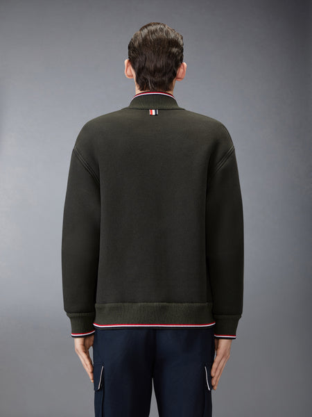 LOOPBACK OVERSIZED RWB STRIPE JACKET GREEN MELANGE