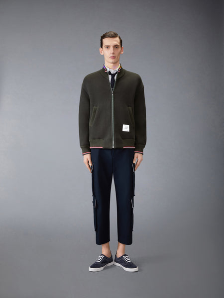 LOOPBACK OVERSIZED RWB STRIPE JACKET GREEN MELANGE