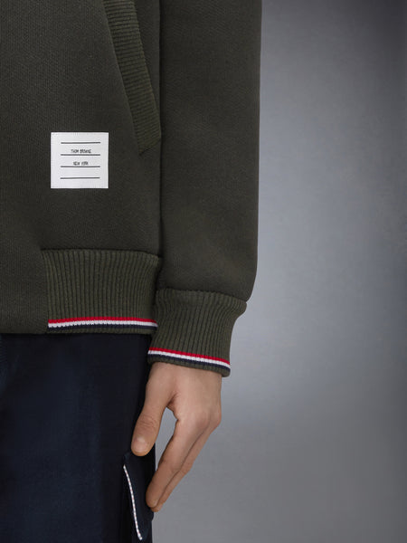 LOOPBACK OVERSIZED RWB STRIPE JACKET GREEN MELANGE