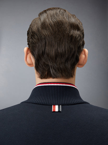 LOOPBACK OVERSIZED RWB STRIPE JACKET NAVY