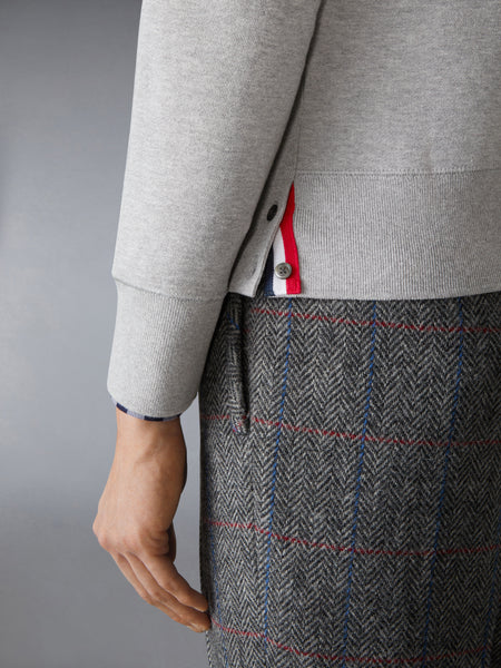 LOOPBACK BIRD PATCHES 4-BAR SWEATSHIRT LIGHT GREY