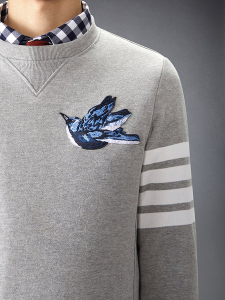 LOOPBACK BIRD PATCHES 4-BAR SWEATSHIRT LIGHT GREY