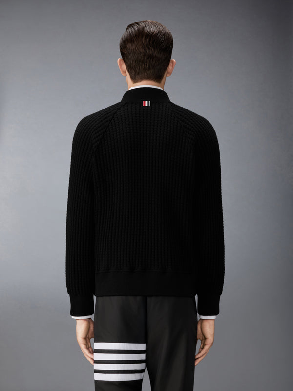 WOOL WAFFLE RAGLAN 4-BAR BOMBER JACKET - image 2