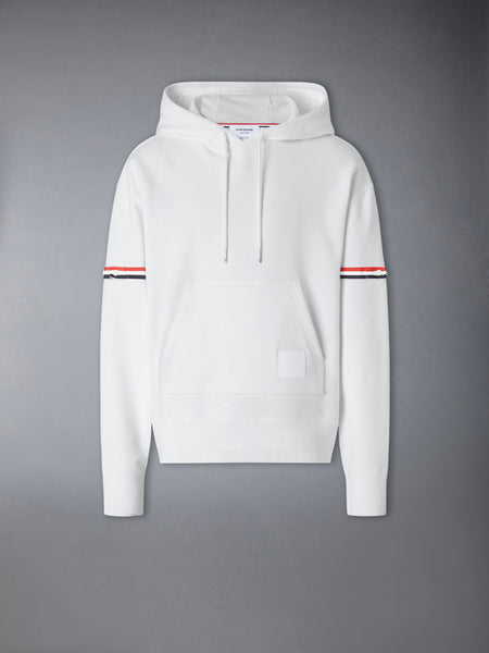 LOOPBACK JERSEY ARMBAND OVERSIZED HOODIE WHITE