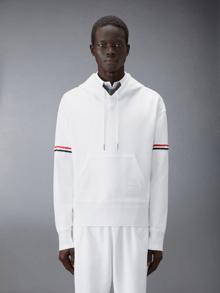 LOOPBACK JERSEY ARMBAND OVERSIZED HOODIE WHITE