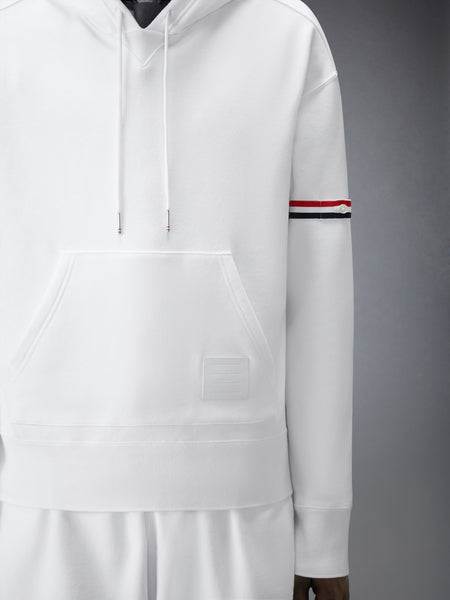 LOOPBACK JERSEY ARMBAND OVERSIZED HOODIE WHITE