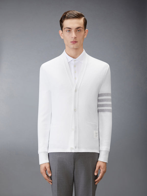 TEXTURED PIQUE 4-BAR CARDIGAN - image 1