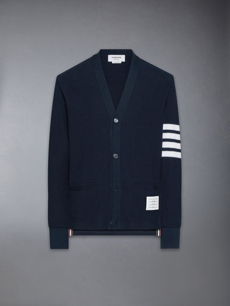 TEXTURED PIQUE 4-BAR CARDIGAN NAVY