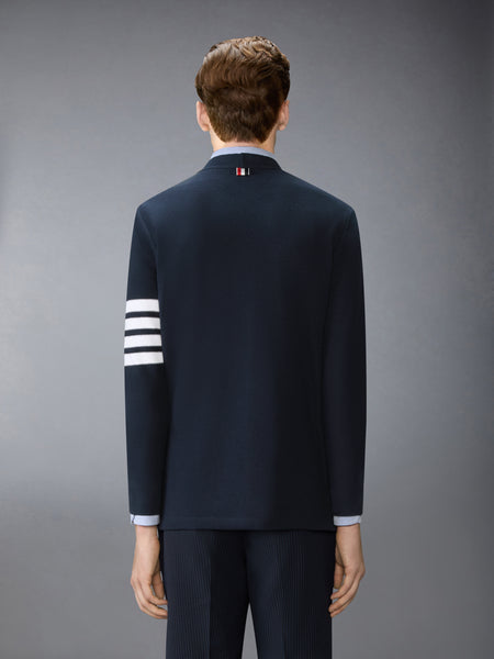 TEXTURED PIQUE 4-BAR CARDIGAN NAVY